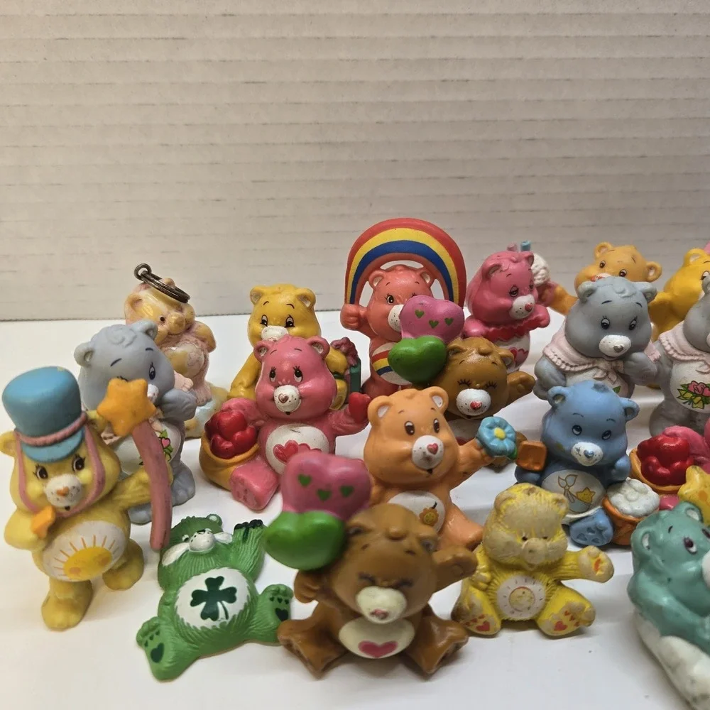Vintage 80s Care Bears Lot of 24 Mini Figures AGC Hong Kong Rare Toy PVC 2inch‎